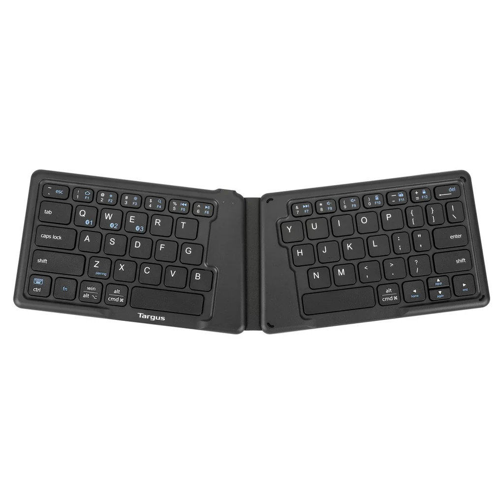 Targus Ergonomic Foldable Wireless Bluetooth Antimicrobial Keyboard - Black